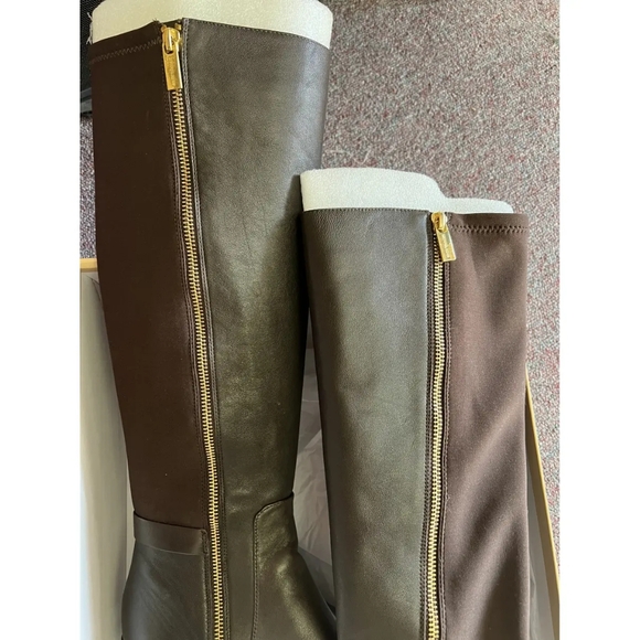 Michael Kors MK Designer Brown Tall Leather Boots - Size 11M - Picture 2 of 10